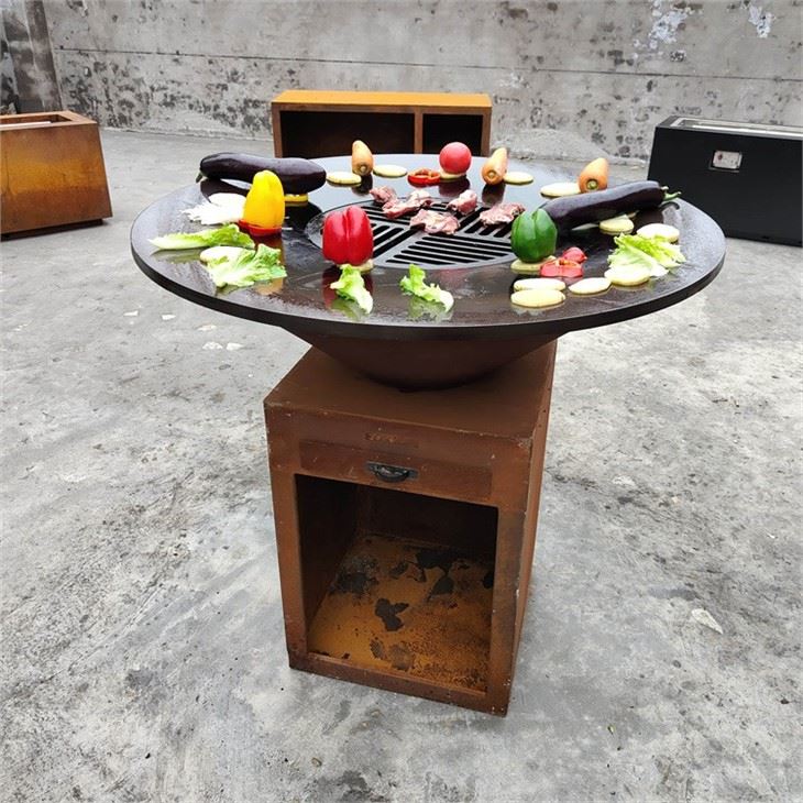 কর্টেন Bbq আউটডোর কিচেন ফায়ারপ্লেস