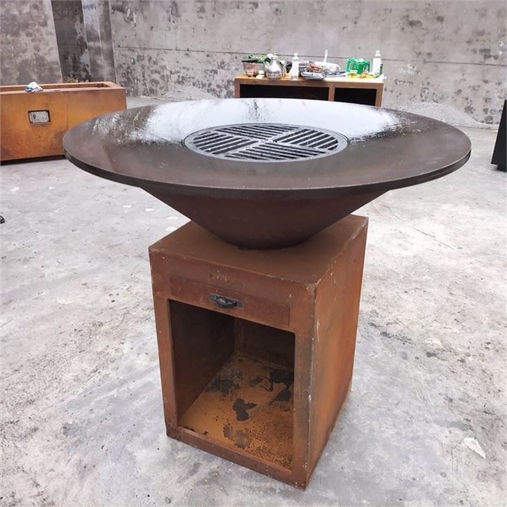 Corten Bbq Outdoor Kitchen Fireplace