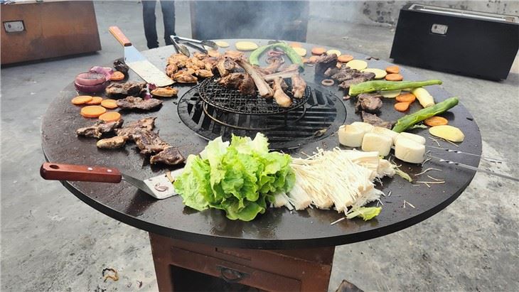 Corten Bbq Outdoor Kitchen Fireplace