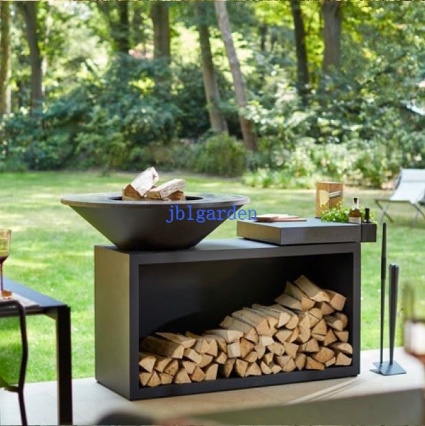 Outdoor Kitchen Corten Steel Fireplace Grill Smoker BBQ Grill