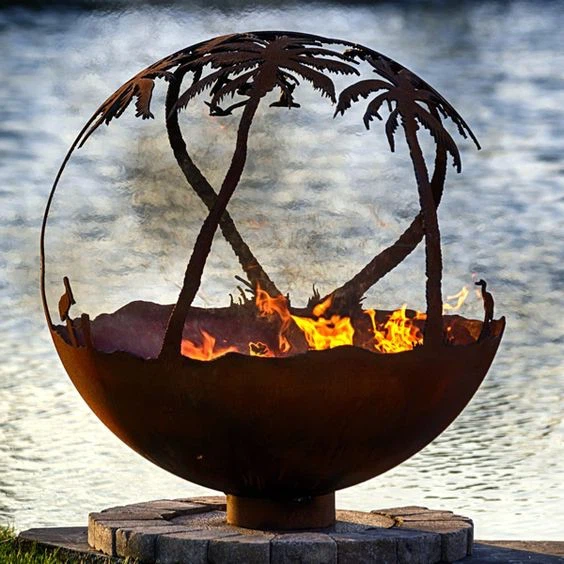 Garden Decorative Cast Iron Ball Fire Pit