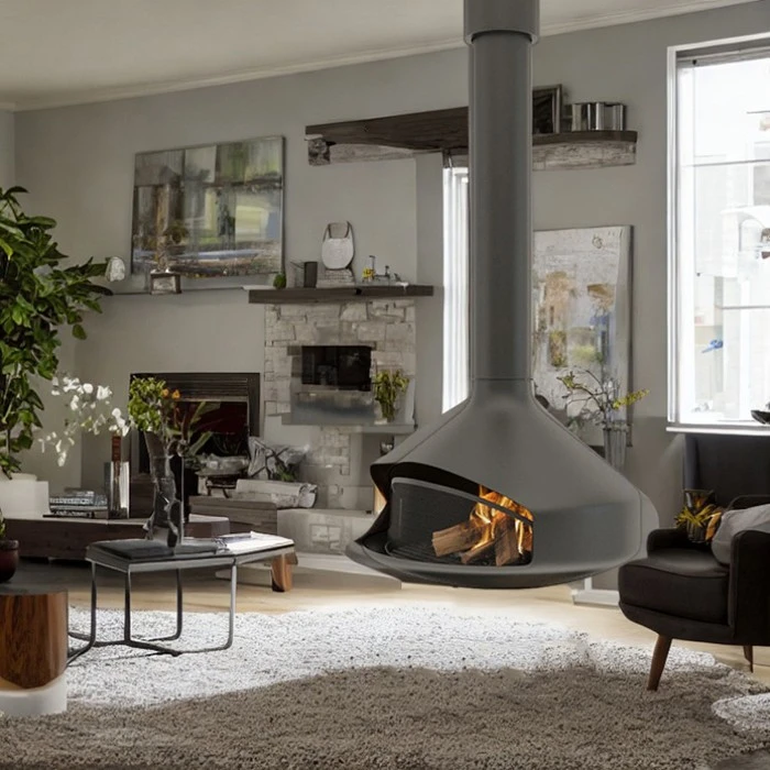 Indoor 360-degree Hanging Fireplace suppliers