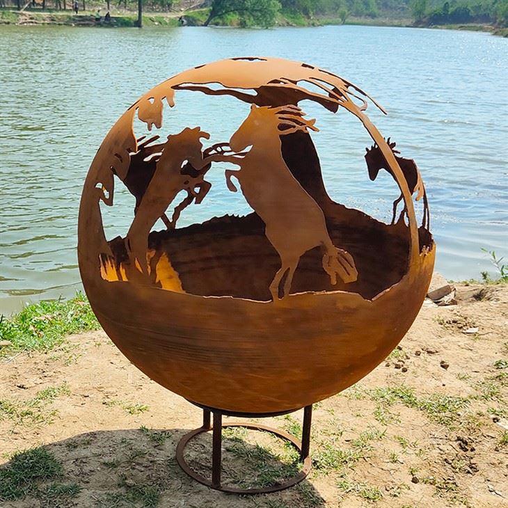কাঠ বার্নিং মেটাল ব্রাসেরো ফায়ারবোল ফায়ারপিট